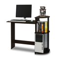thumbnail image 1 of Pemberly Row Wood Compact Computer Desk with Shelves in Espresso/Black, 1 of 4