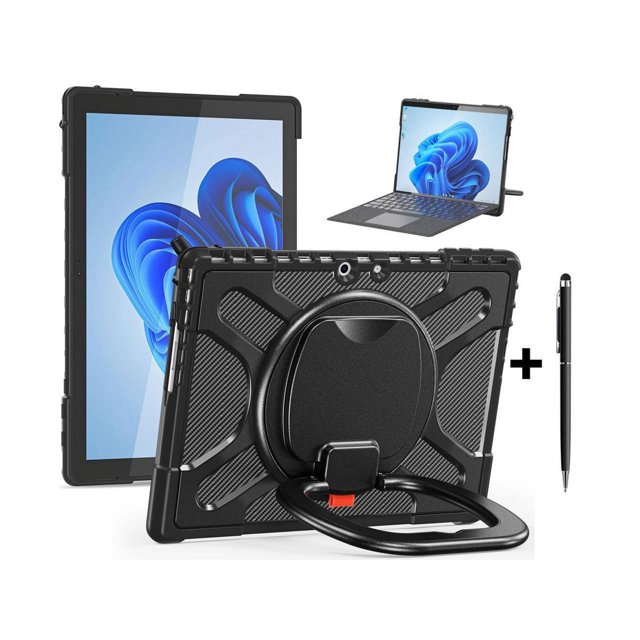 Protective Case for Microsoft Surface Pro 9 13 inch 2022, Heavy Duty Shockproof Cover with Kickstand, Universal Stylus Pen and Hand Strap, Compatible with Type Cover Keyboard