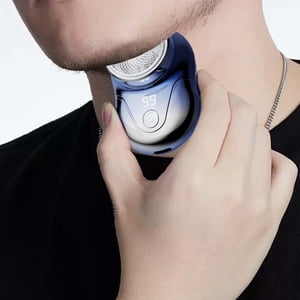 HOARBOEG Travel Electric Shaver High Speed Electric Beard Shaver Compact Electric Shaver Portable Face Beard Shaver Water Proof Travel Shaver Mens Rotary Shavers Small Appliance Clearance Blue
