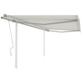 thumbnail image 1 of vidaXL Manual Retractable Awning with Posts 4x3 m Cream, 1 of 5