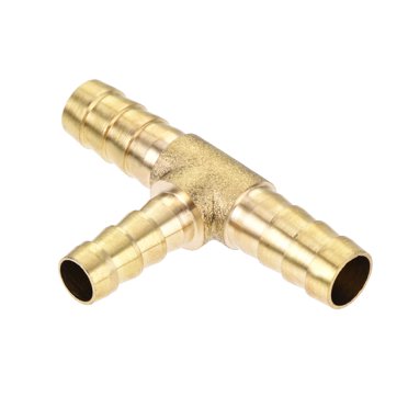 Uxcell Reducing Barb Hose Fitting Tee T Shape Pipe Connector Brass 5/16" x 5/16" x 1/4"