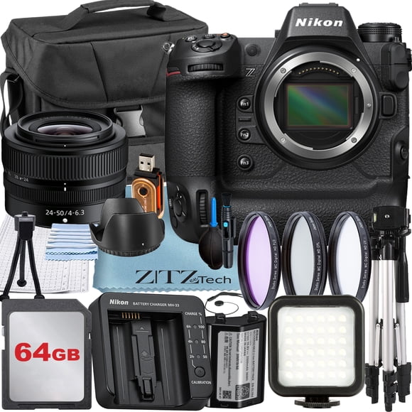 Nikon Z9 Mirrorless Camera with NIKKOR Z 24-50mm Lens + 64GB Memory Card + Case + 3pcs Filter Kit + ZeeTech Accessory Bundle