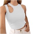 thumbnail image 1 of Dealovy Going out Tops for Women Ribbed Knit Tank Tops Slim Fitted Solid Color Summer Basic Undershirts, 1 of 7