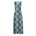 thumbnail image 4 of TJAZFJPA Robes de Croisière Mode pour Femmes Printemps et Été Imprimé Sans Manches Col en V Fermeture Éclair Latérale Style Robe (5) Robe Chien Robe Été, 4 of 7