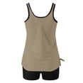thumbnail image 3 of UPPADA 2 Piece Full Coverage Swimsuits for Women Floral Athleti Crewneck Bathing Suits High Waisted Tummy Control Modest Swimwear Comfy Tankini Top with Shorts Women Beach Fashion Swimsuit Khaki,L, 3 of 5