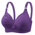 thumbnail image 1 of VEKDONE Woman's Printing Gathered Together Large Size Daily Bra Underwear No Rims Purple S, 1 of 4