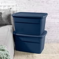 thumbnail image 4 of Sterilite Bac de Rangement Classique Empilable avec Couvercle de 30 Gal, Bleu, Lot de 18, 4 of 7