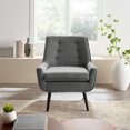 thumbnail image 3 of Chaise en flanelle grise Marley, 3 of 9