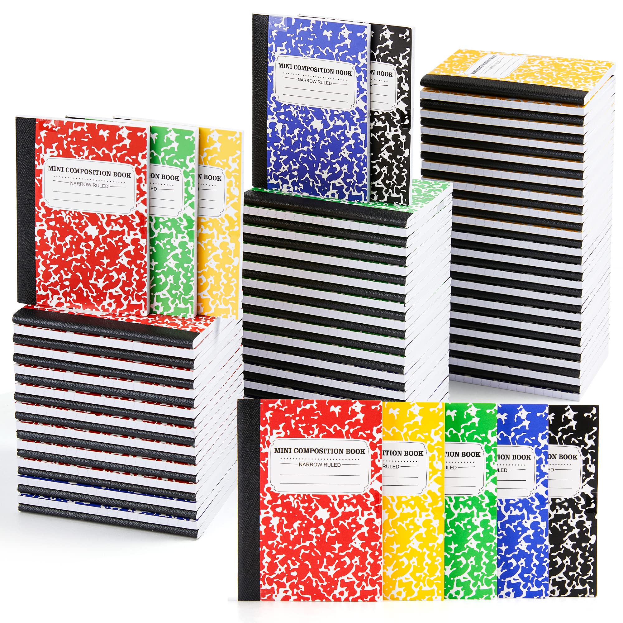 feela 90 Pack Mini Composition Notebook Bulk, Cute Pocket Composition Note Pad, Small Journal Notebooks for Students College School Supplies, 4.5" X 3.25", Narrow Ruled,