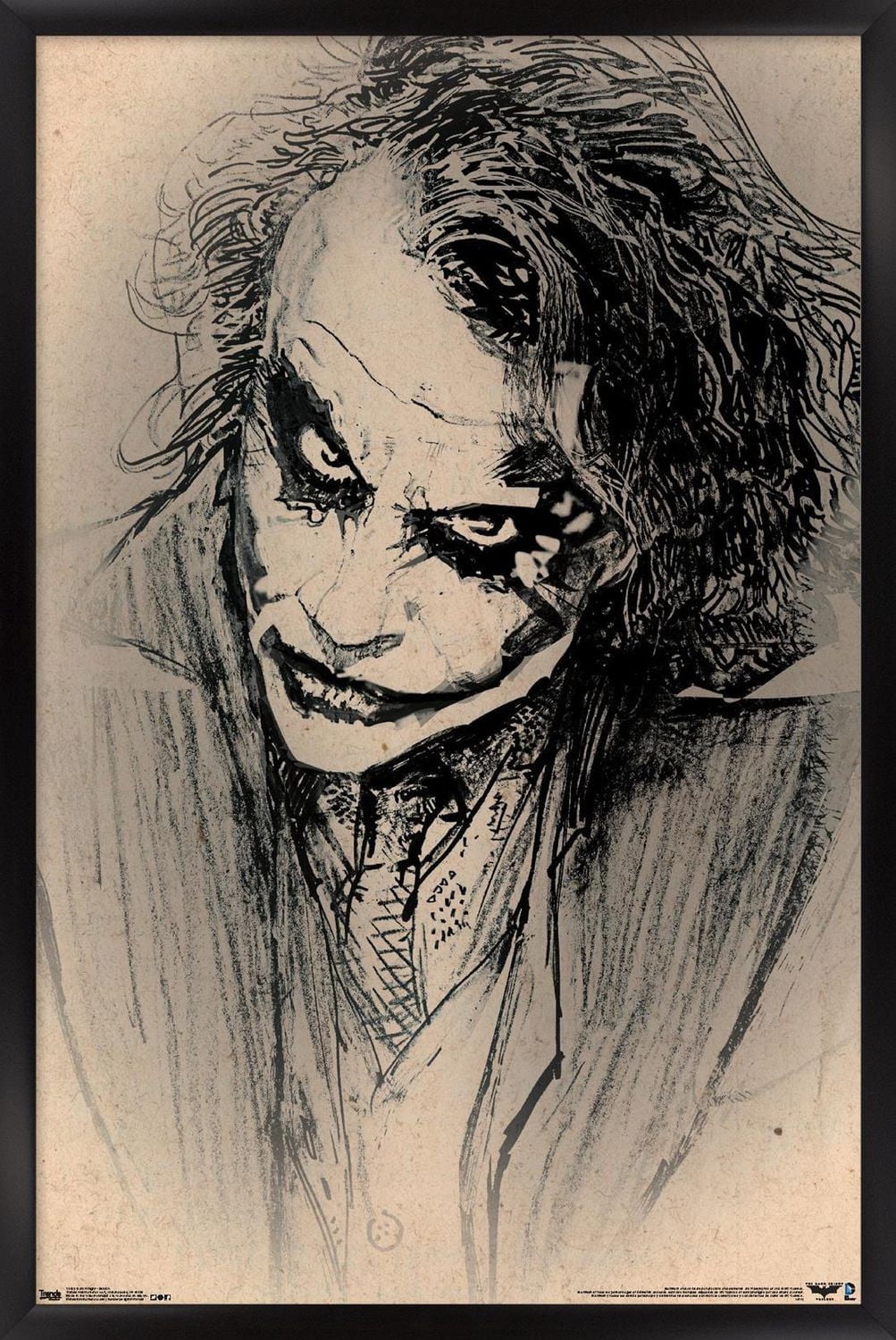 DC Comics Movie - The Dark Knight Joker Sketch Wall Poster