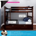 thumbnail image 2 of BEDSMART Solid Wood Twin Over Twin Bunk Bed With Trundle | Espresso, 2 of 4