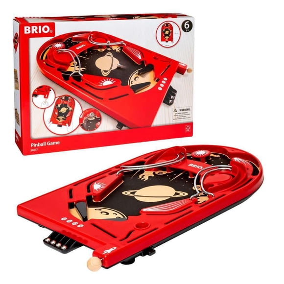 BRIO 63401700 Pinball Game | A Classic Vintage, Arcade Style Tabletop Game for Kids and Adults Ages 6 and Up