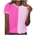 thumbnail image 2 of Offre à Durée Limitée Iumwxz T-Shirt Classique Décontracté Basique Blouses Femmes Tunique à Blocs de Couleur Manches Courtes Col Rond pour Femmes Offres du Jour Usage Quotidien Décontracté, 2 of 4