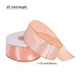 thumbnail image 2 of Unique Bargains 1 1/2 Inch 25 Yard Wide Satin Ribbon with Gold Edges Grosgrain Fabric Ribbon for Gift Wrapping, Dusty Pink, 2 of 7
