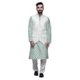 thumbnail image 1 of Atasi Traditional Printed Kurta Churidar Pajama Set With Nehru Jacket For Men, 1 of 5