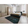 thumbnail image 4 of Ahgly Company Indoor Round Abstract Dark Slate Gray Green Persian Area Rugs, 3' Round, 4 of 6