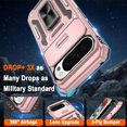 thumbnail image 5 of KOMI for Google Pixel 9 Case/Pixel 9 Pro Case with [2 Pack] HD Screen Protector + Slide Camera Cover, 360° Rotation Ring Kickstand [Military Grade] Shockproof Protective Phone Case, Rose Gold, 5 of 5