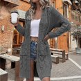 thumbnail image 1 of IMENGL Autumn winter loose solid alpaca wool sweater, Gray M, Size M-3XL, 1 of 4