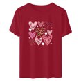 thumbnail image 4 of Meichang T-Shirts de la Saint-Valentin pour Femmes Imprimé Amour Doux Manches Courtes Col Rond Coupe Ample T-Shirts Tendance, 4 of 6