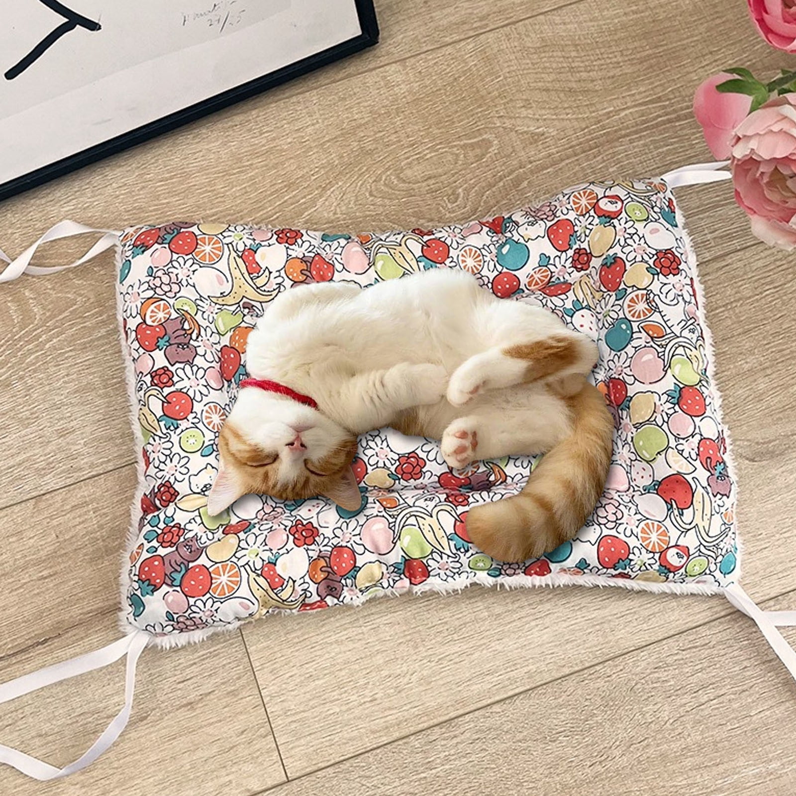 Wzzjkit Dog Bed, Milk Velvet Universal Dog House Warm Thickened Cats Sleeping Mat Blanket Cats Litter Four Seasons Universal Cotton Filled Pet Mat Pet Supplies