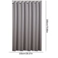 thumbnail image 3 of Fiudx Gray Polyester Shower Curtain | Waterproof & Quick-Dry Fabric | 100X180Cm Size | 1 Piece | Solid Color Bathroom Curtain with Rust-Resistant Grommets, 3 of 3