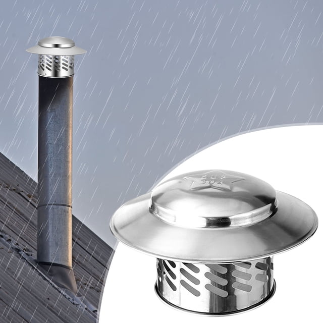 PEONAVET Capuchon de Pluie en Acier Inoxydable Housse de Pluie en Acier Inoxydable 304 Housse de Cheminée Chapeau de Pluie Rond Housse de Cheminée Tuyau de Conduit d'Enroulement en Métal Tuyau d'Échappement Housse de Toit Housse de Pluie pour Cheminées