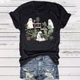 thumbnail image 2 of LUOGENLI T-shirts pour Femme pour Femmes T-Shirt à Lettres Imprimées Col Rond Décontracté Personnalité Mode T-Shirt à Manches Courtes T-shirts Amusants pour Femmes T-shirts Graphiques Saint-Valentin Noir P, 2 of 5