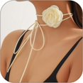thumbnail image 1 of LinYooLi Collier Ras du Cou Fleuri pour Femmes Collier Gothique Floral à Lacets Collier Rose Long Collier en Velours pour Mariage Fête d'Été, 1 of 6