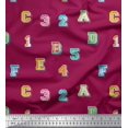 thumbnail image 1 of Soimoi Cotton Duck Fabric Numbers & Alphabets Text Printed Craft Fabric by The Yard 42 Inch Wide, 1 of 3