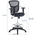 thumbnail image 2 of Modway Articulate Drafting Chair, Reception Desk Chair, Black, 2 of 5