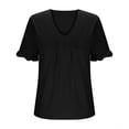 thumbnail image 3 of Besolor Plus Size Tops for Women 2025 V Neck Ruffle Short Sleeve Shirts Casual Loose Flowy Summer Blouse Tees, 3 of 6