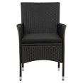 thumbnail image 2 of vidaXL Garden Chairs with Cushions 4 pcs Poly Rattan Black, 2 of 5