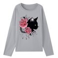 thumbnail image 5 of Nouveaux Hauts pour Femmes 2023 Mode T-Shirt Décontracté à Manches Longues Imprimé à Col Rond de Printemps Automne pour Femmes Grande Taille Chemise à Manches Longues pour Femmes, 5 of 5