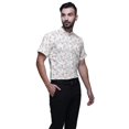 thumbnail image 2 of BESTMAN Printed Mens Short Sleeve Button Down Slim Fit Cotton Casual Shirt, 2 of 5