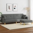 thumbnail image 1 of vidaXL Canapé-Lit 2 Places avec Pouf Tissu Gris Foncé, 1 of 5