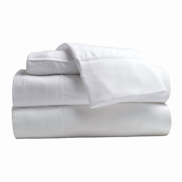 Comfy Bamboo World Series Ensemble de Draps en Microfibre 4 Pcs, Drap pour Lit Grand Format, Blanc