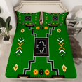 thumbnail image 2 of Erosebridal Green Aztec Sheet Set Twin,Hippie Boho Bedding Sets Twin Size,3pcs, 2 of 7
