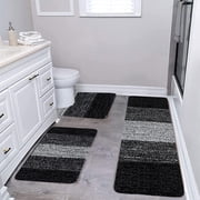 Bathroom Rugs Sets 4 Piece, EDHITNR Ultra Soft Absorbent Microfiber Bath Rugs, Non-Slip Quick Dry Machine Washable Bath Mats for Bathroom Floor Tub Shower