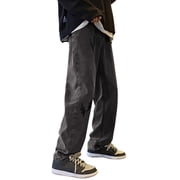 Ketyyh-chn99 Hommes Jeans Regular Fit 2024 Pantalons décontractés Relaxed Fit Pantalon de fret avec pantalons de fret stretch Gris,XL