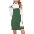 thumbnail image 1 of KIHOUT Salopette Tablier pour Femmes Été Bretelles Ajustables Robe Courte Côtelée pour Dames avec Poches, 1 of 5