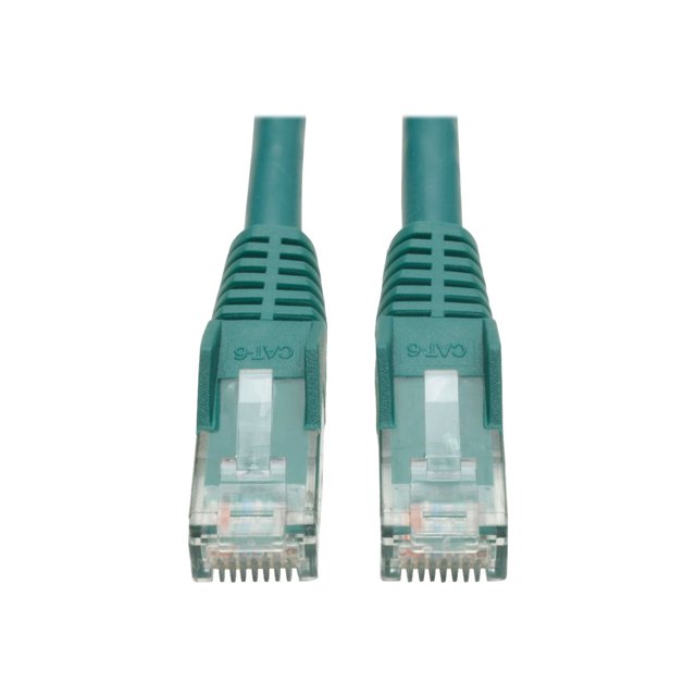 Eaton Tripp Lite Series Cat6 Gigabit Snagless Molded (UTP) Ethernet Cable (RJ45 M/M), PoE, Green, 15 ft. (4.57 m) - Patch cable - RJ-45 (M) to RJ-45 (M) - 15 ft - UTP - CAT 6 - molded, snagless, stranded - green