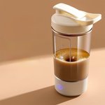 ZZkhGO Rechargeable Blender Cup, Portable Automatic Mixing Cup with Scale, USB Shaker Bottle for Coffee Protein Shake Soy Milk