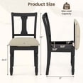 thumbnail image 3 of Costway 2 Pcs Chaise en Bois Chaise Antique Rembourrée avec Espace de Rangement Noir et Beige, 3 of 8