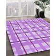 thumbnail image 3 of Ahgly Tapis d'Intérieur Lavable en Machine Carré Transitionnel Fleur Rose, 8 Pieds Carré, 3 of 7