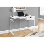 Monarch Specialties Computer Desk, Home Office, Laptop, Storage Drawer, 42"l, Work, Metal, Laminate, White, Contemporary, Modern
