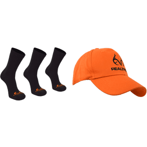 Realtree Men's 4pc Bundle Cap & 3PK Crew Socks
