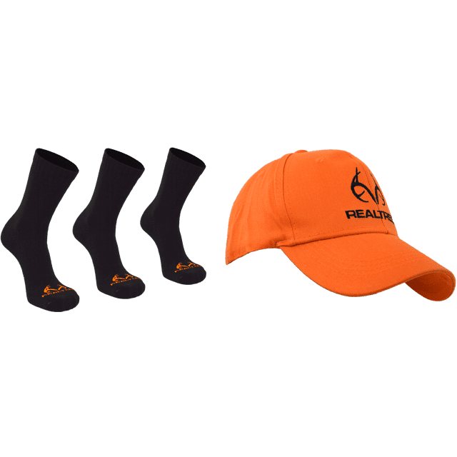 Realtree Men's 4pc Bundle Cap & 3PK Crew Socks