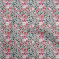thumbnail image 1 of oneOone Tissu Polyester Spandex Gris Floraux Matériel de Robe Tissu Imprimé Tissu au Mètre 56 Pouces de Large, 1 of 4