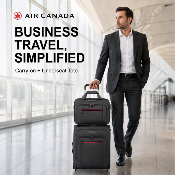 Air Canada Belmont 2-Piece Set, 18 Inch Carry-On Luggage Set with