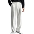 thumbnail image 2 of Weiqiqre Work Pants for Men Suit Pants Personality Design Solid Color Straight Premium Casual Pants Simple Trousers, 2 of 4